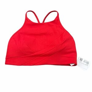Lululemon Flow Y Wrap Front High Neck Sport Bra Red size 8 B/C